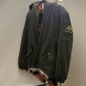 Moose Knuckles multi-color fur Khaki Coat